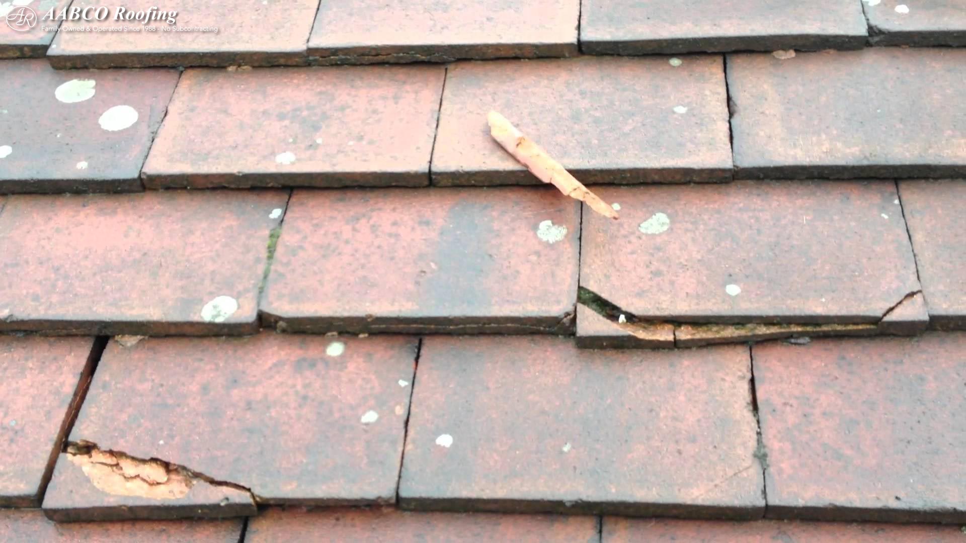 cracked roof tile